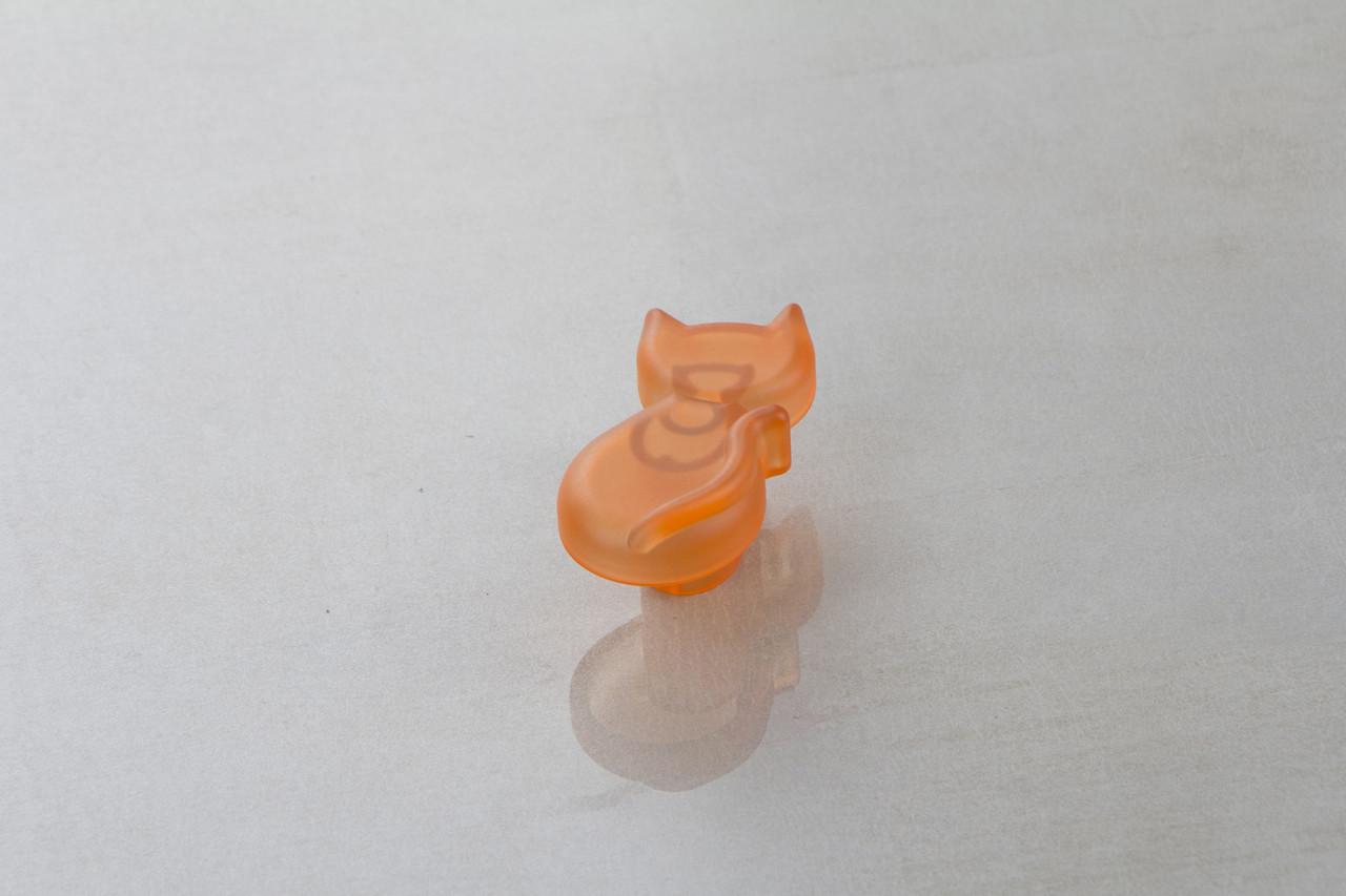 Мебельная ручка Poliplast Котенок РП-10 Прозрачный оранжевый (16098)