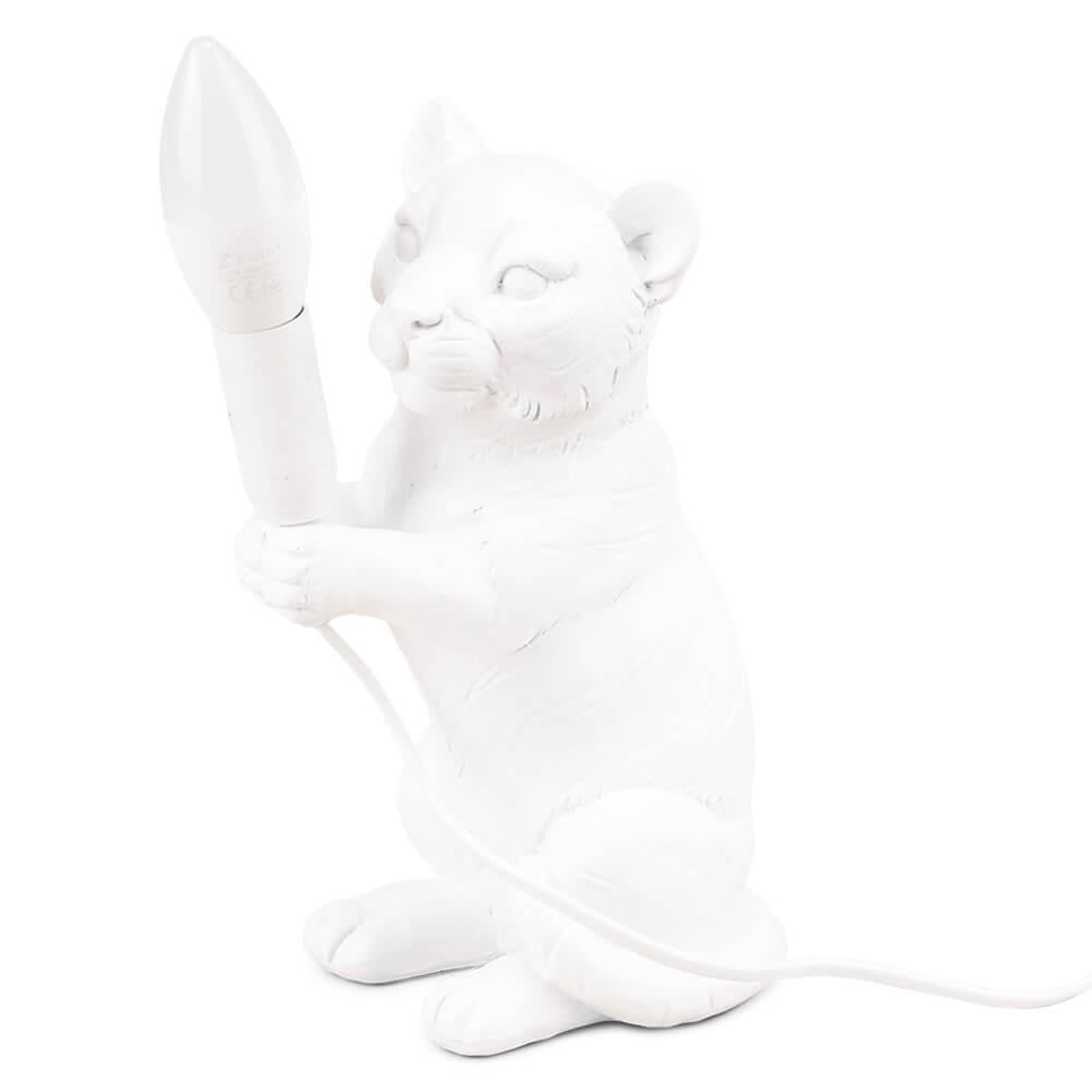 Статуэтка лампа Lefard Белый тигренок 25 см (2014-001)