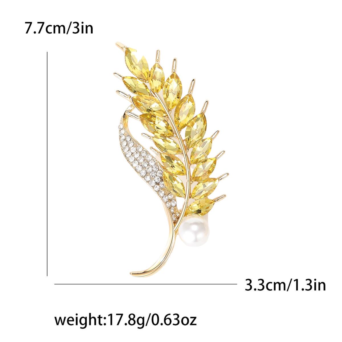 Брошка Колосок пшениці зі стразами 77x33 мм Жовтий (158511310) - фото 3 Брошка Колосок пшениці зі стразами 77x33 мм Жовтий (158511310) - фото 3