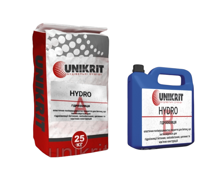 Гидроизоляция 2-компонентная Unikrit Hydro 2K 25 кг/5 кг