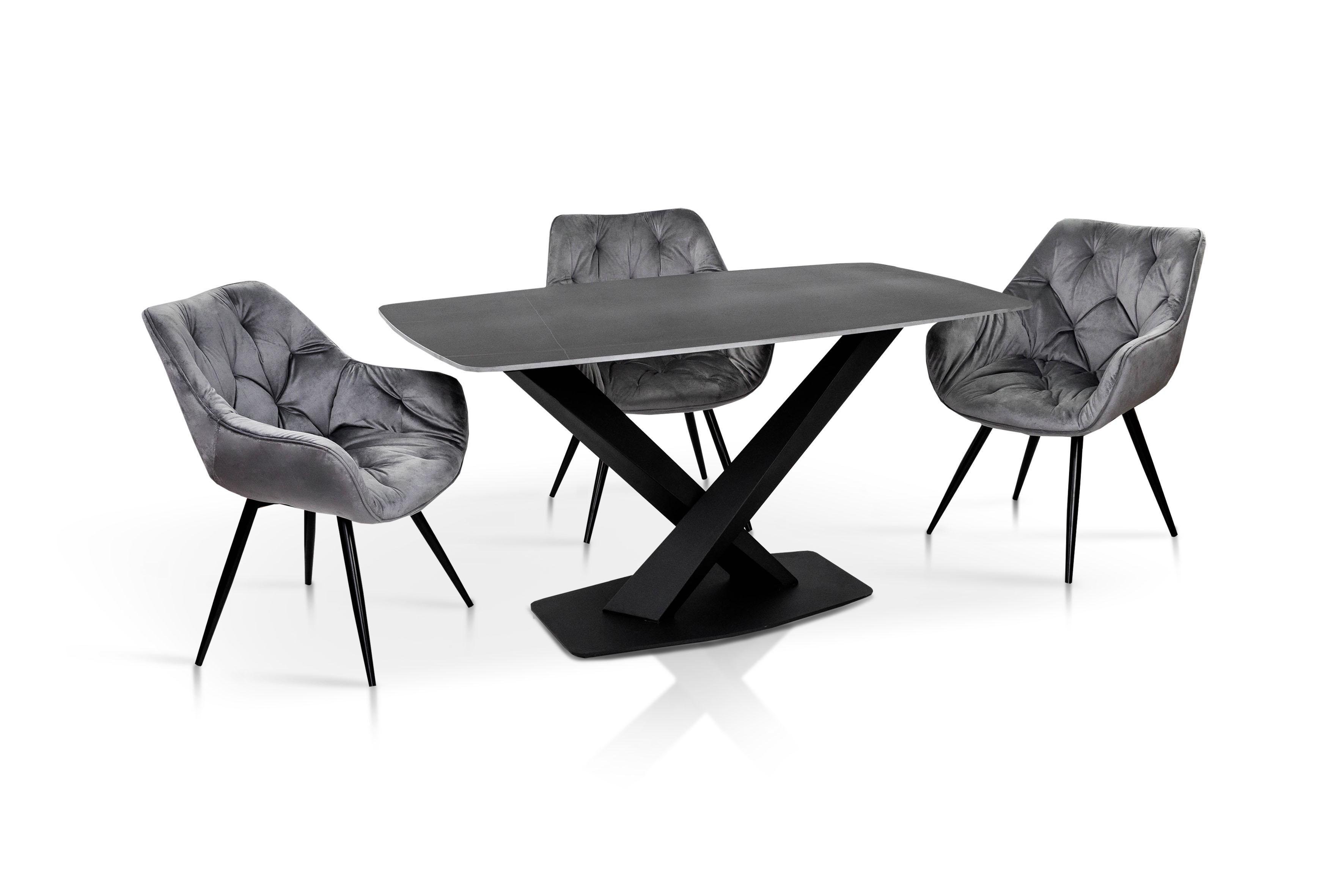 Обеденный стол Грейс Бинго 1400х800х750 мм Керамика/Черный мрамор (GAА0055671) - фото 3 Обеденный стол Грейс Бинго 1400х800х750 мм Керамика/Черный мрамор (GAА0055671) - фото 3