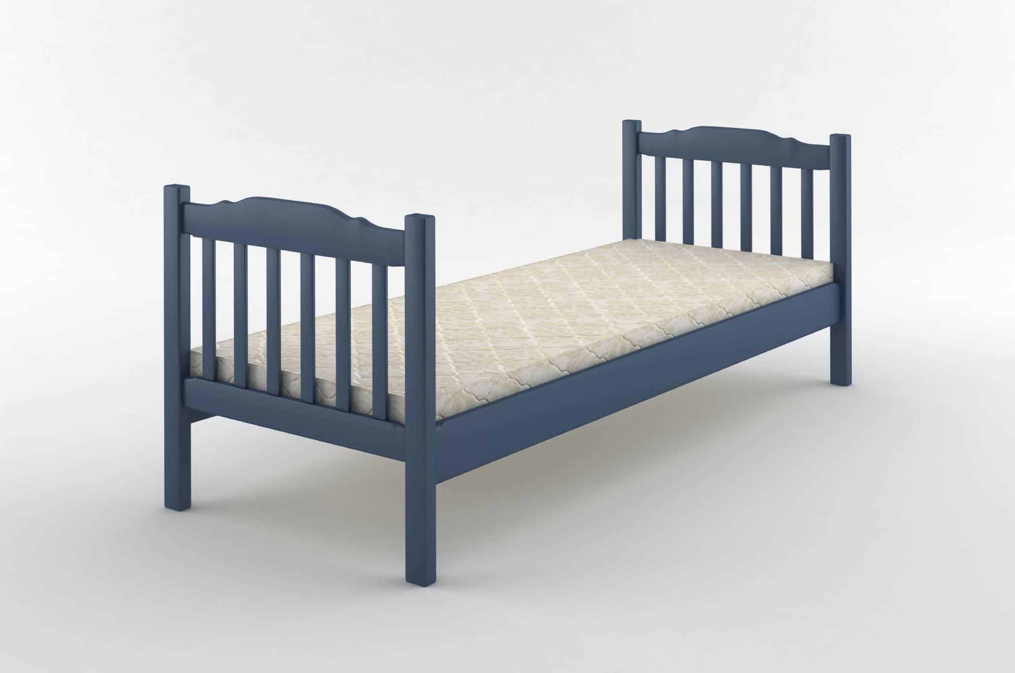 Кровать детская деревянная Mebigrand Карина S 7010 R 90B 80x200 см Синий (MBG-2535)