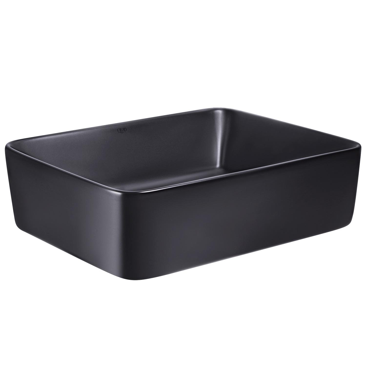 Умивальник накладний Q-tap Tern QT172074MBMBN 485x375x135 мм Чорний (233934)