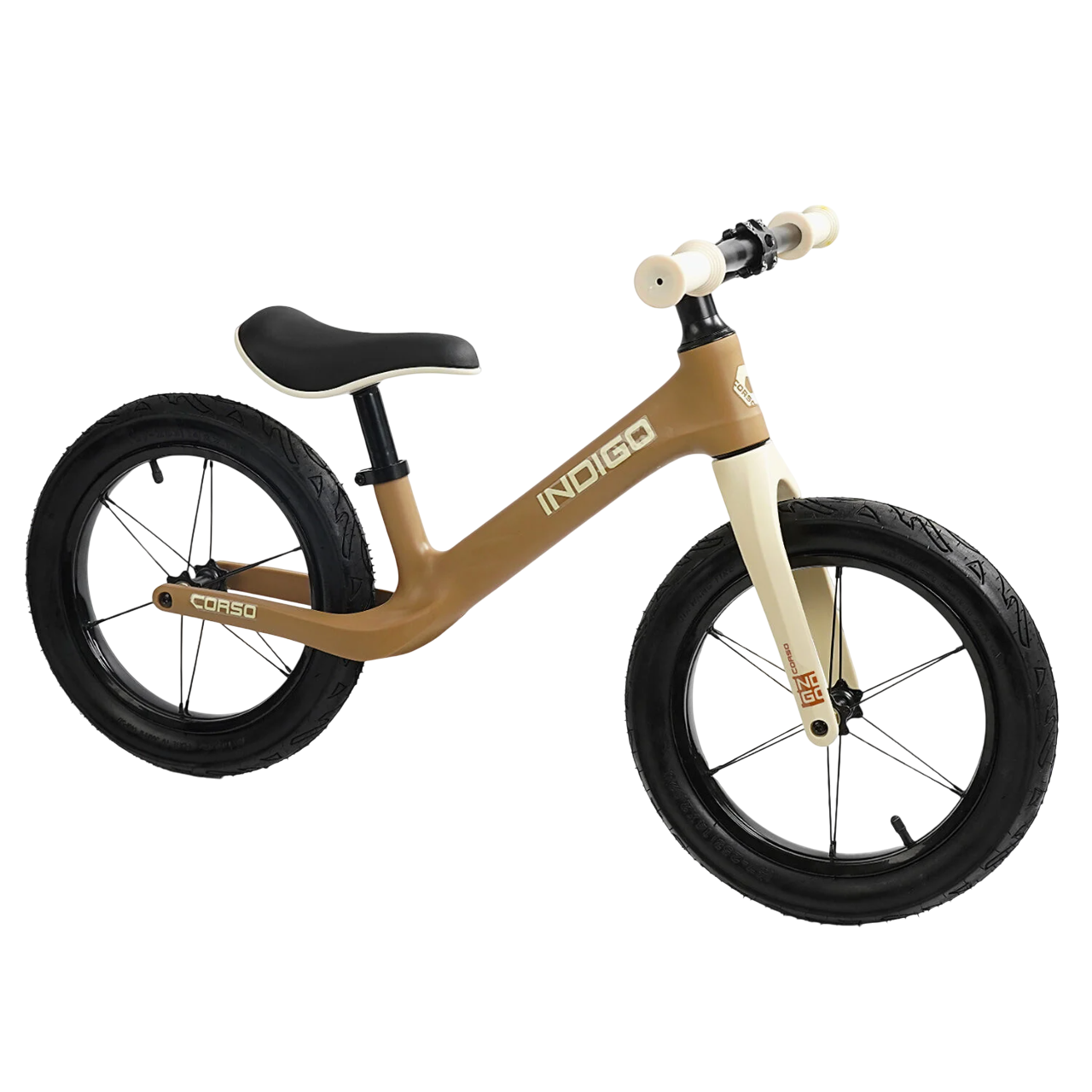 Велобег детский 14« Corso D-907 Indigo нейлоновая рама/нейлоновая вилка/надувные колеса 14» Beige (167946)