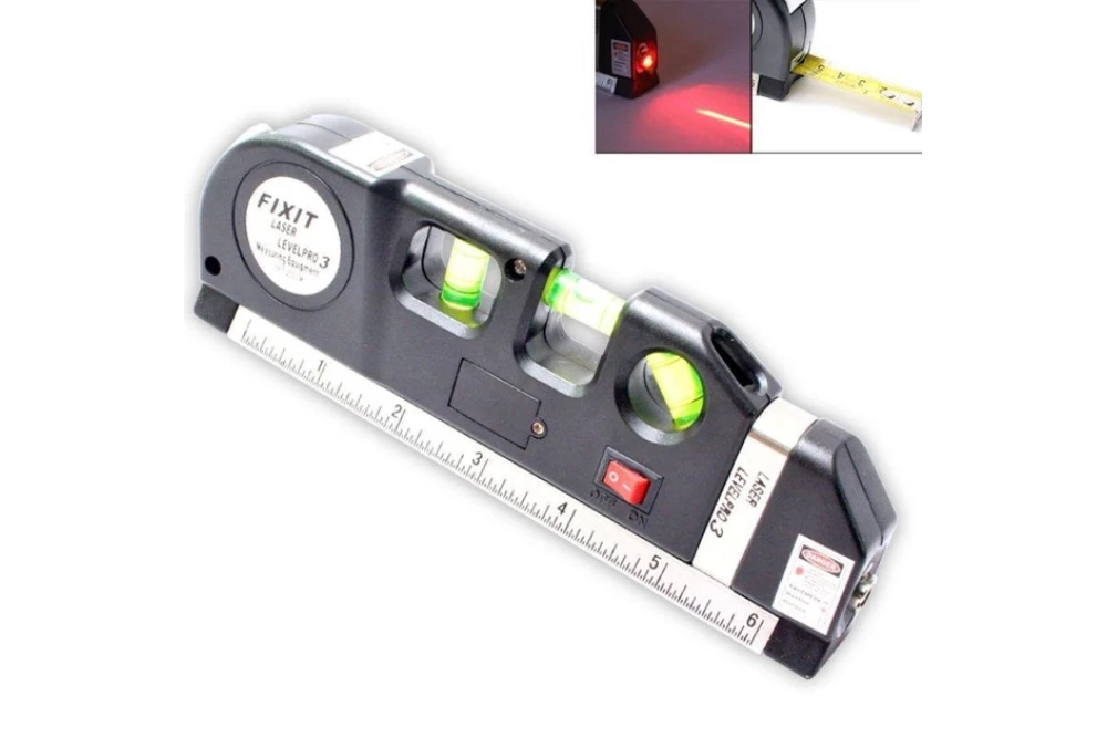 Лазерний рівень нівелір LASER Level PRO 3 4в1 бульбашковий з вбудованою рулеткою (23442038) - фото 4