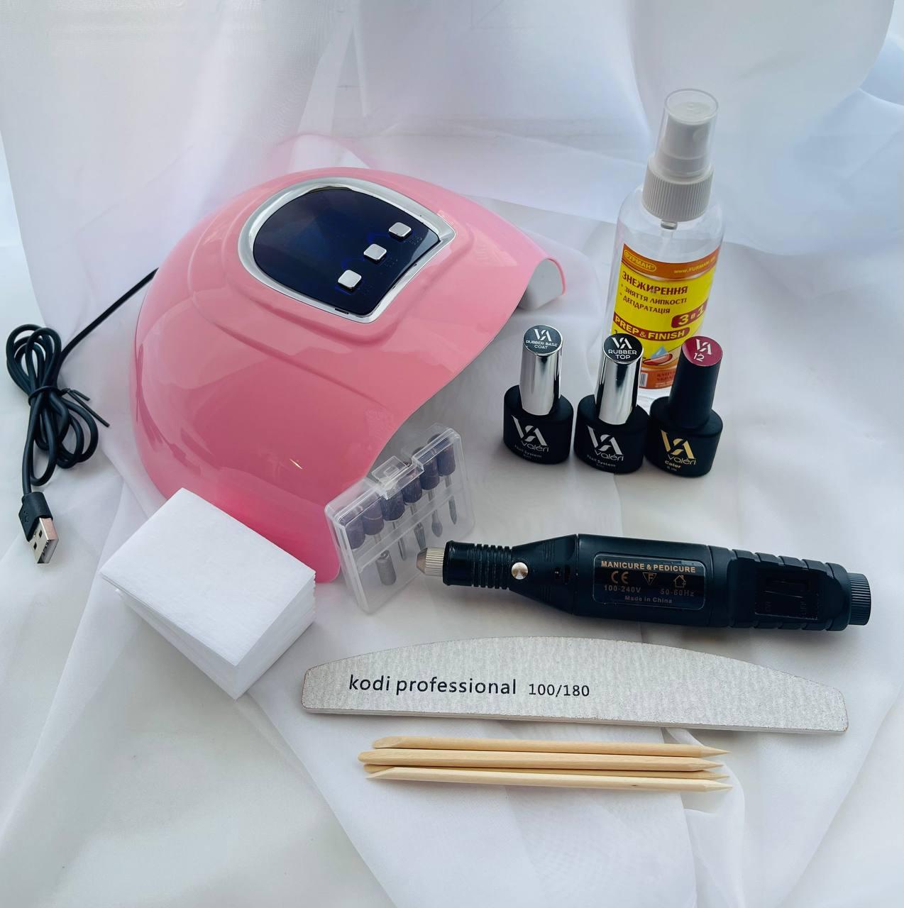 Набір стартовий для манікюру Valeri з лампою з USB проводом та фрезером-ручкою Набір стартовий для манікюру Valeri з лампою з USB проводом та фрезером-ручкою