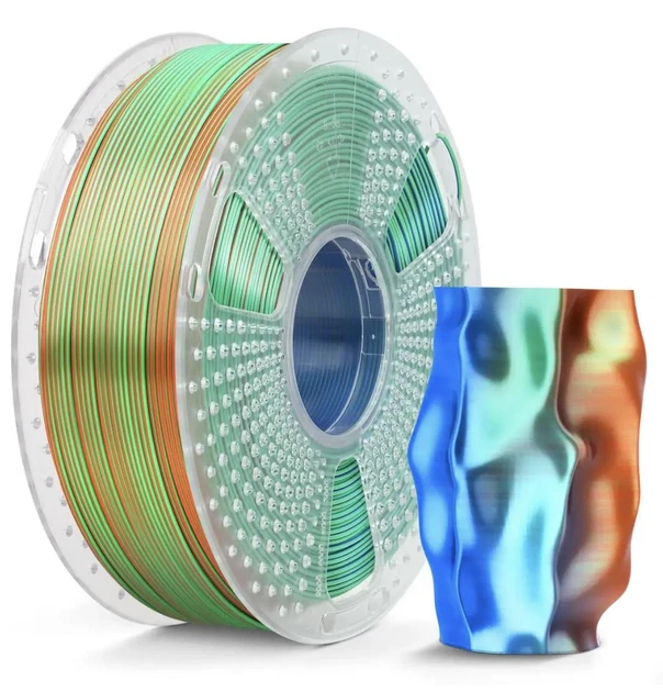 Пластик SUNLU Silk PLA Plus 1 кг 1,75 мм Синий/Зеленый/Оранжевый (2764695288)