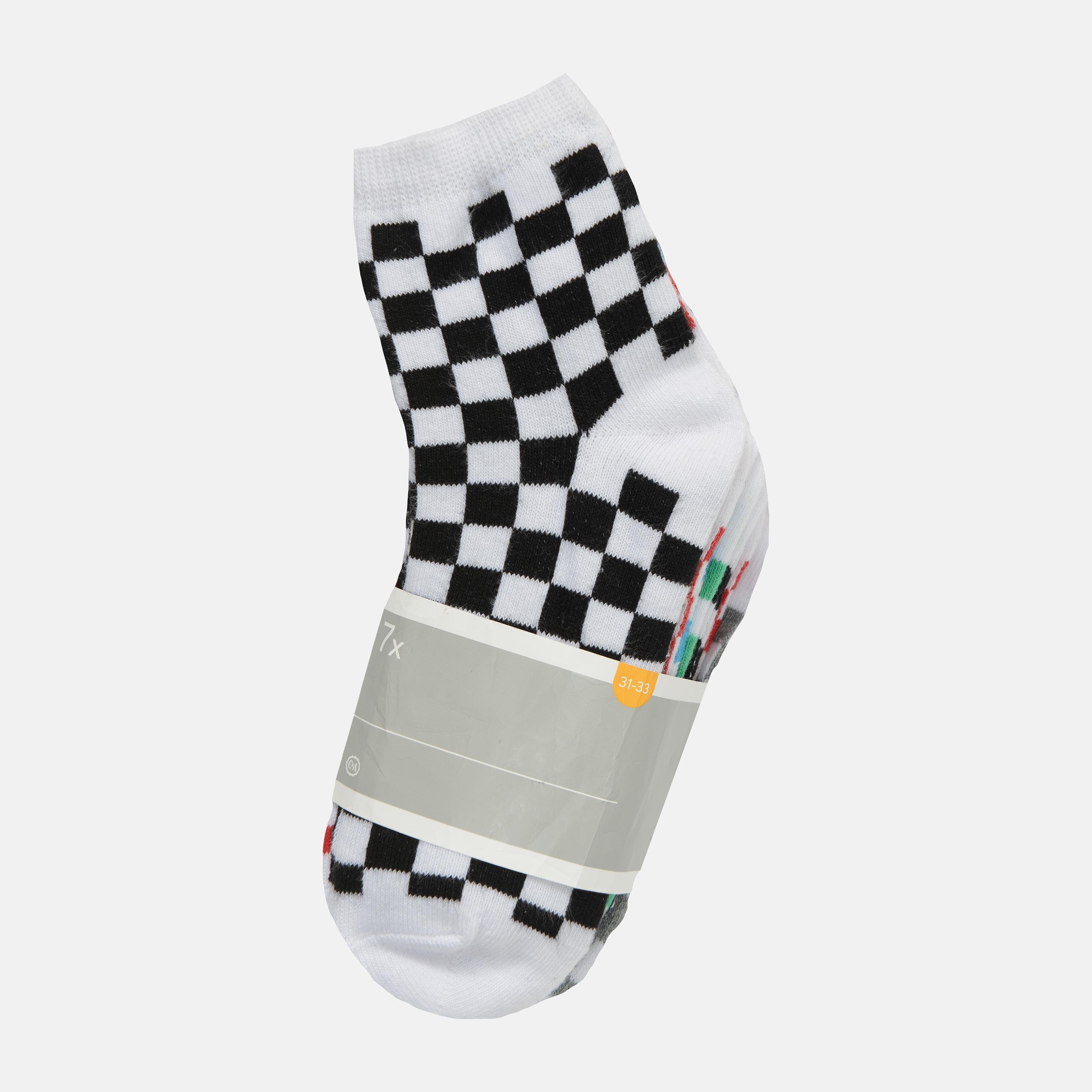 Шкарпетки C&A 7 пар Клітка р. 31-33 Білий (4185179840527)