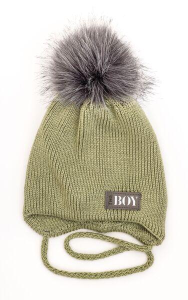Шапка детская для мальчиков Бой D829 флис 46-50 см Хаки