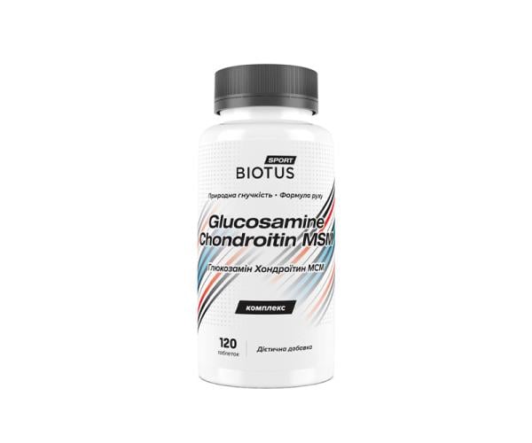Глюкозамін Хондроїтин МСМ Glucosamine Chondroitin MSM Biotus 120 таблеток