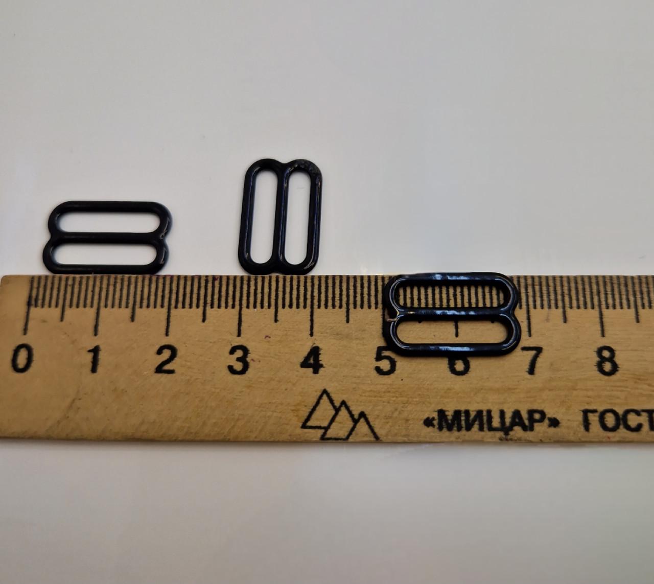 Регулятор вісімка для бретелів бюстгальтера металевий 1,5 см Чорний (2252026770) - фото 3