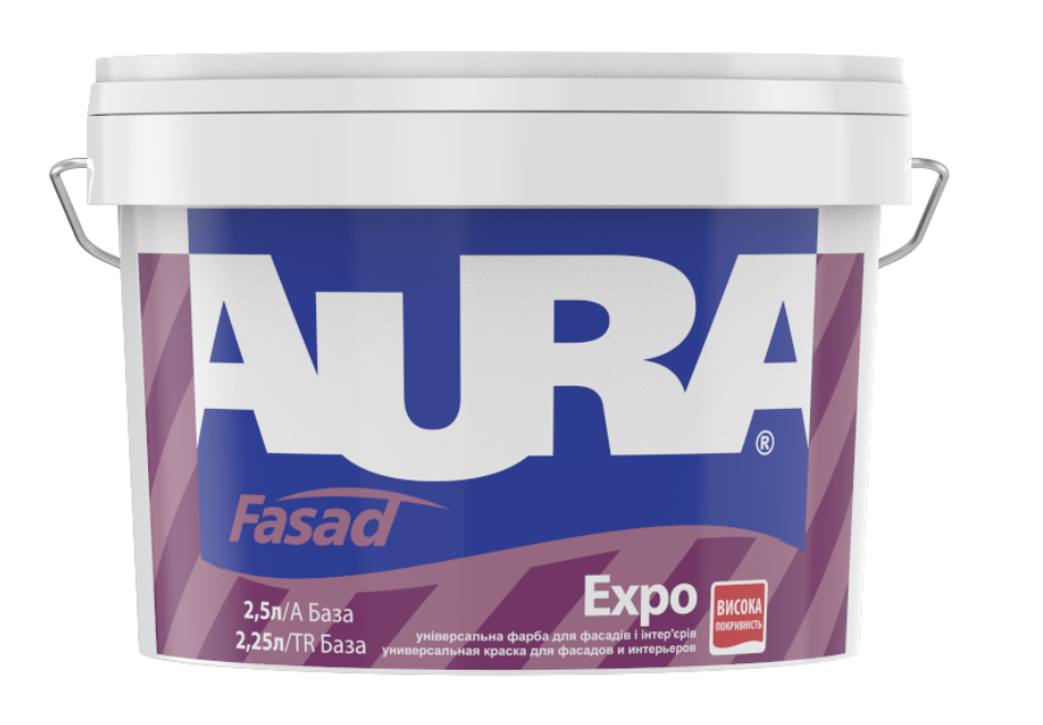 Краска акриловая фасадная Aura FASAD EXPO 2,5 л Белый В1 (1777529180)