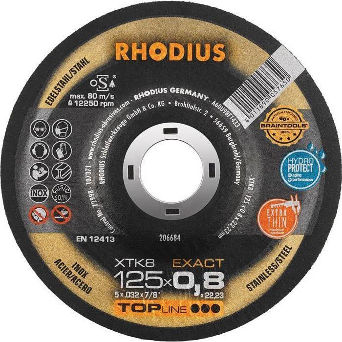 Круг зачистной по металлу Rhodius Pro RS38 Inox 6600 об/мин нержавеющая сталь 230x7,0х22,2 мм 200466 (13966)