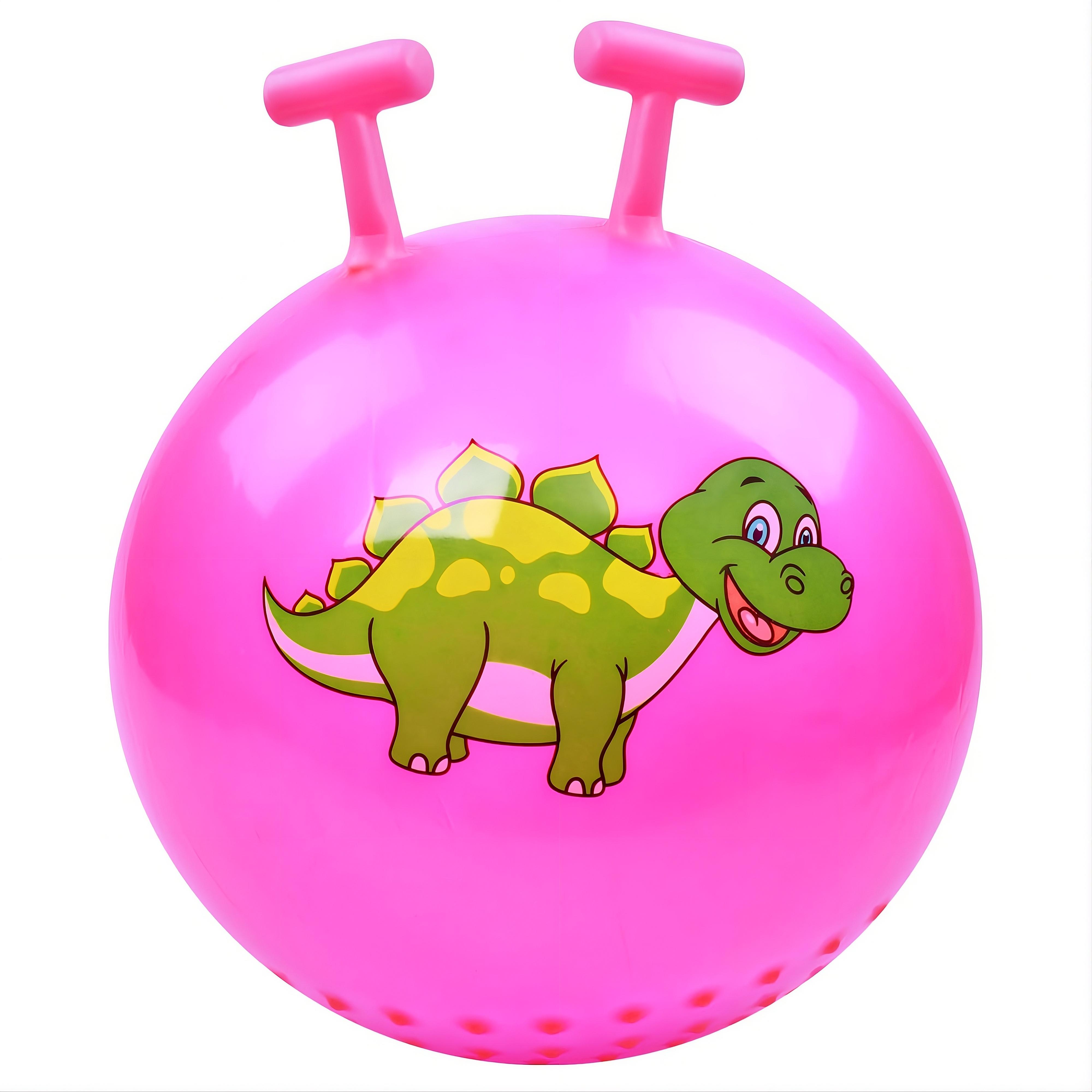 Фитнес мяч детский MS 3723-3 с рожками 45 см 380-400 г с рисунком динозавра Розовый (33677570)
