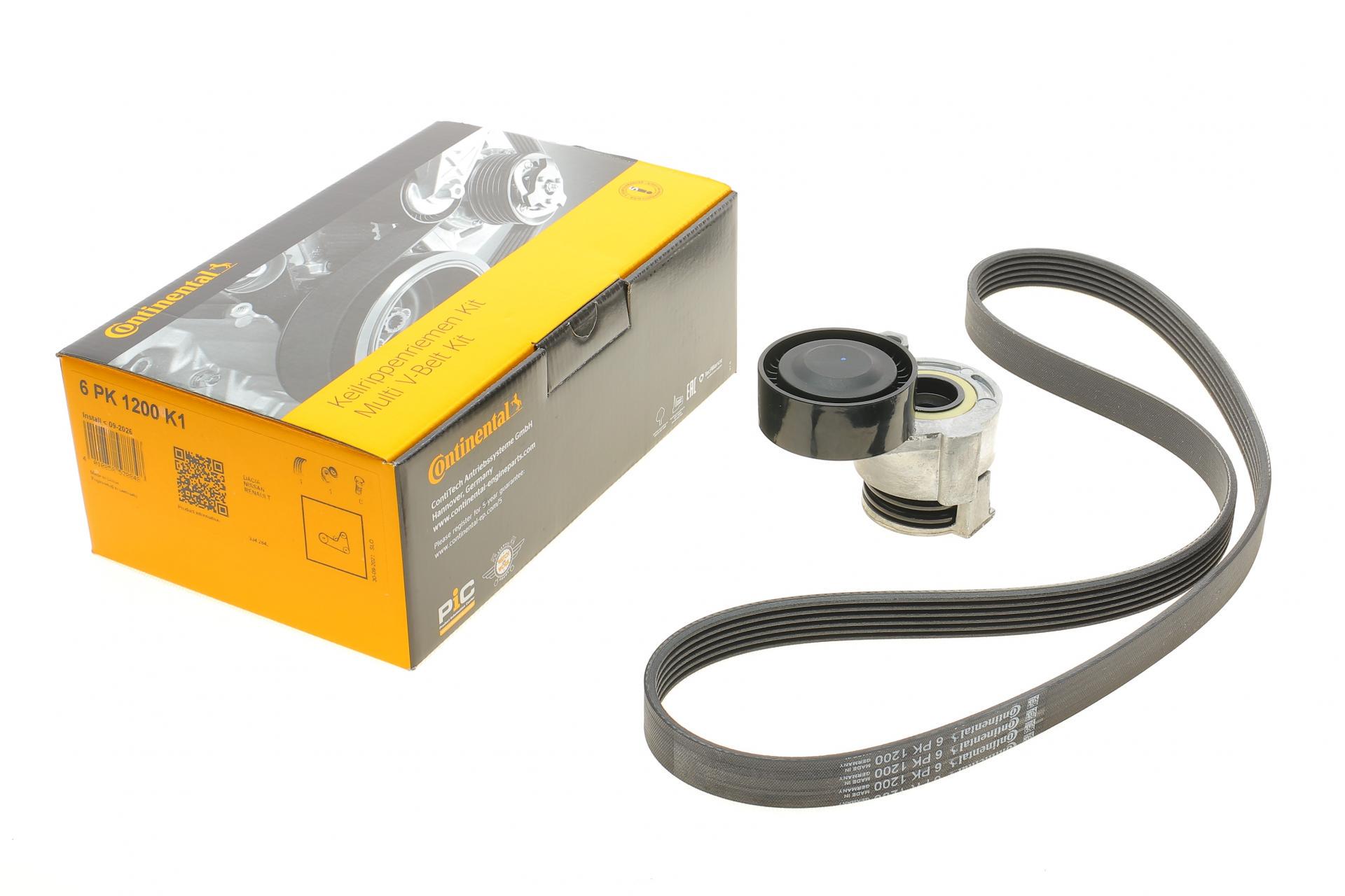 Комплект ременя генератора Continental Renault Clio/Kangoo/Megane/Scenic 1.5dCi 01- 6PK1200 (6PK1200K1)