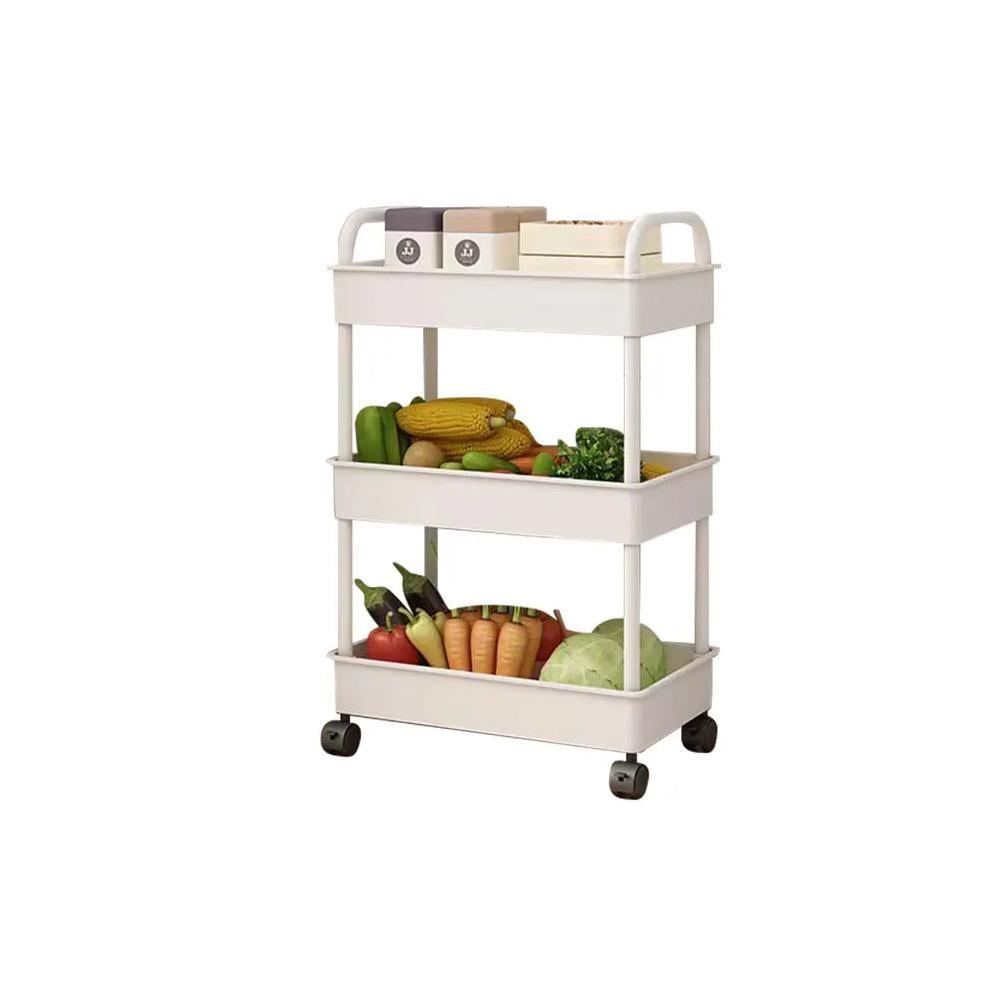 Этажерка на колесиках и 3 полками Белый (2268636532) Этажерка на колесиках и 3 полками Белый (2268636532)