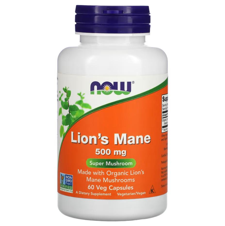 Натуральная добавка Now Foods Lion's Mane 500 мг 60 капсул
