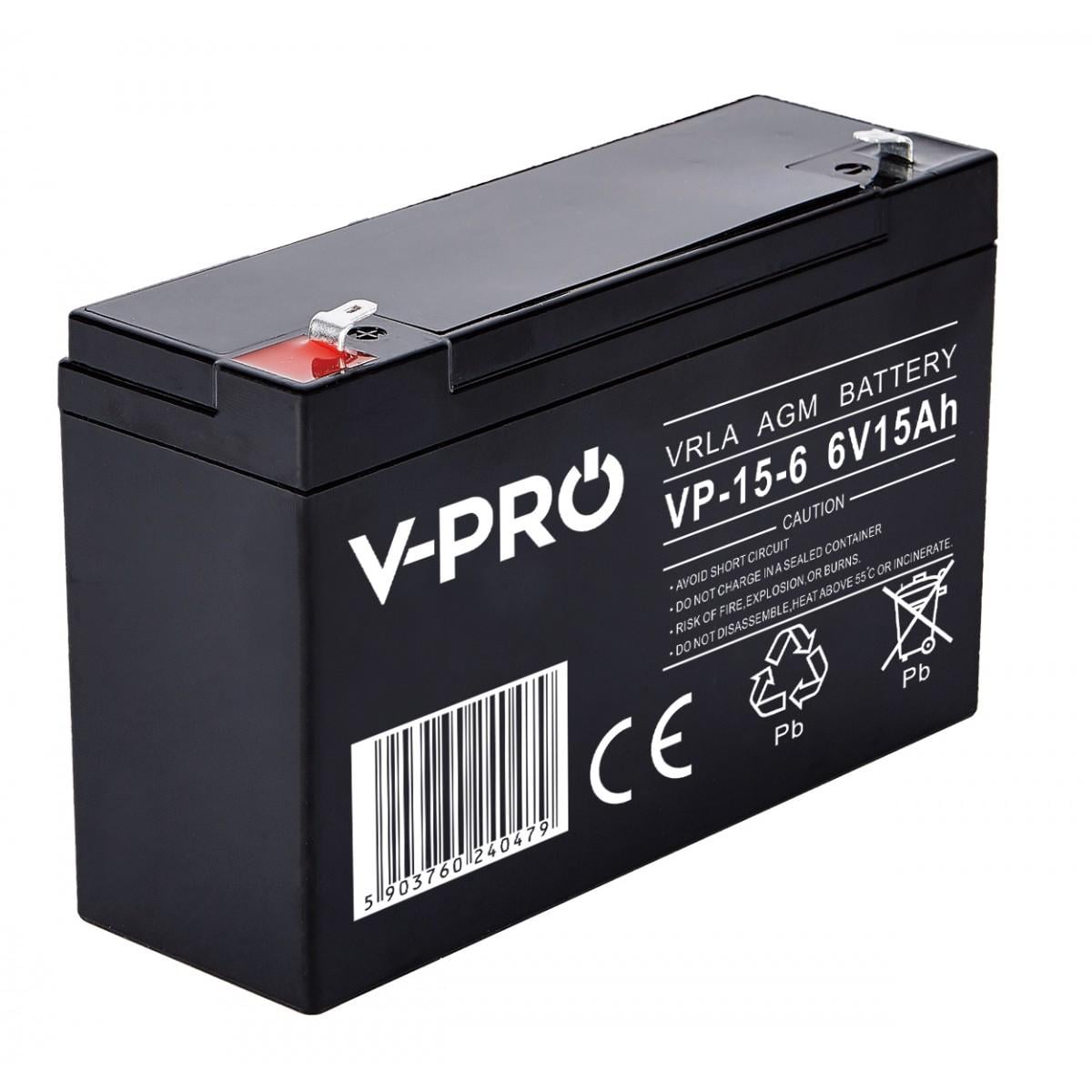 Аккумулятор Volt Polska AGM VPRO VRLA 6V 15 Ah (6AKAAGM615)