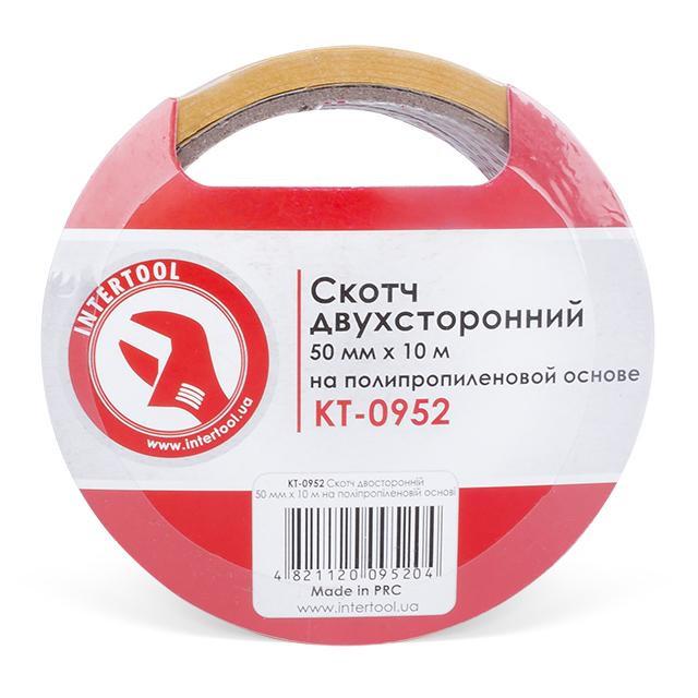 Скотч двухсторонний Intertool KT-0952 50 мм 10 м на полипропиленовой основе (29962-1) - фото 1