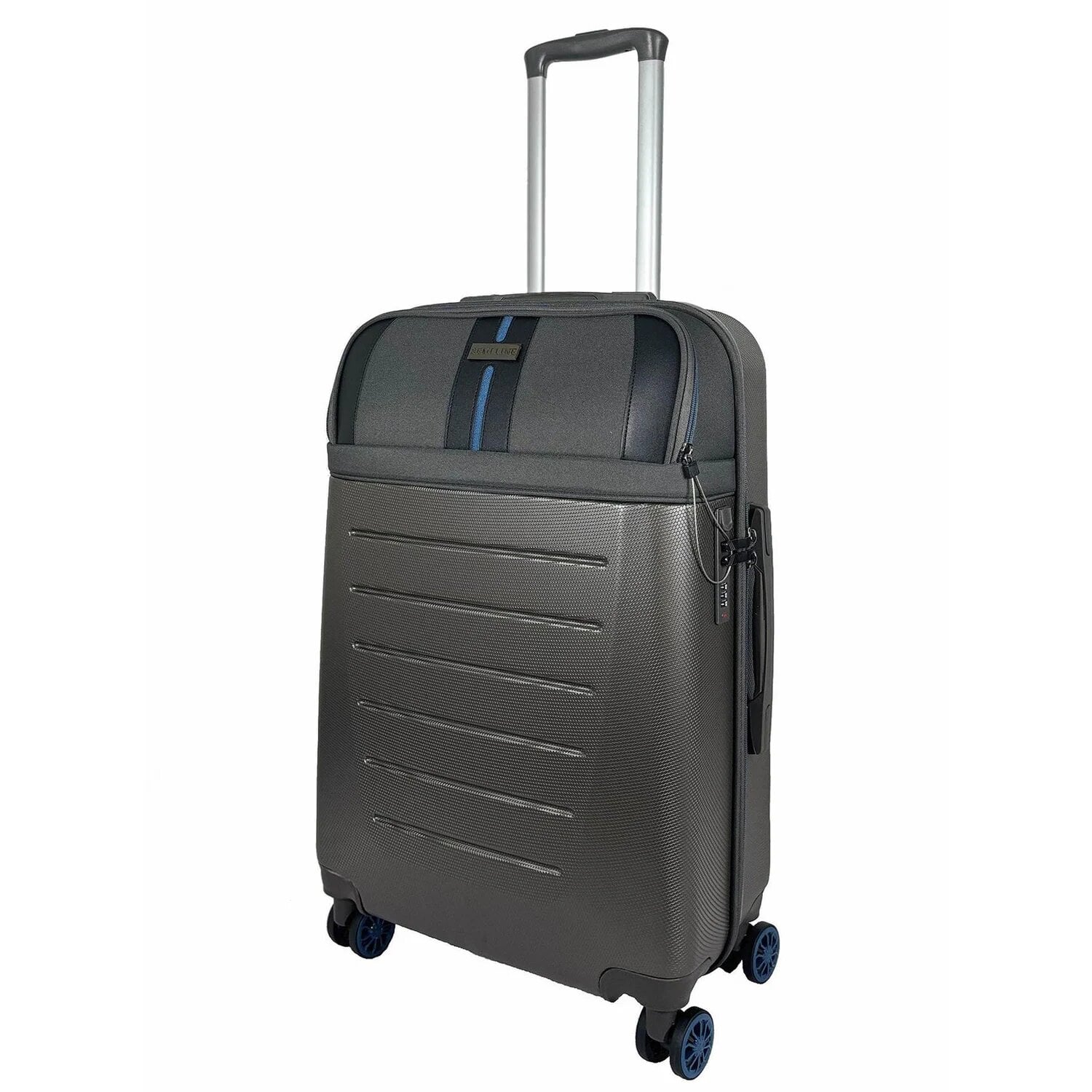 Чемодан SEMI LINE T5736-2 63 л ABS-пластик/из полиэстера Темно-коричневый/Голубые линии (DAS303804)