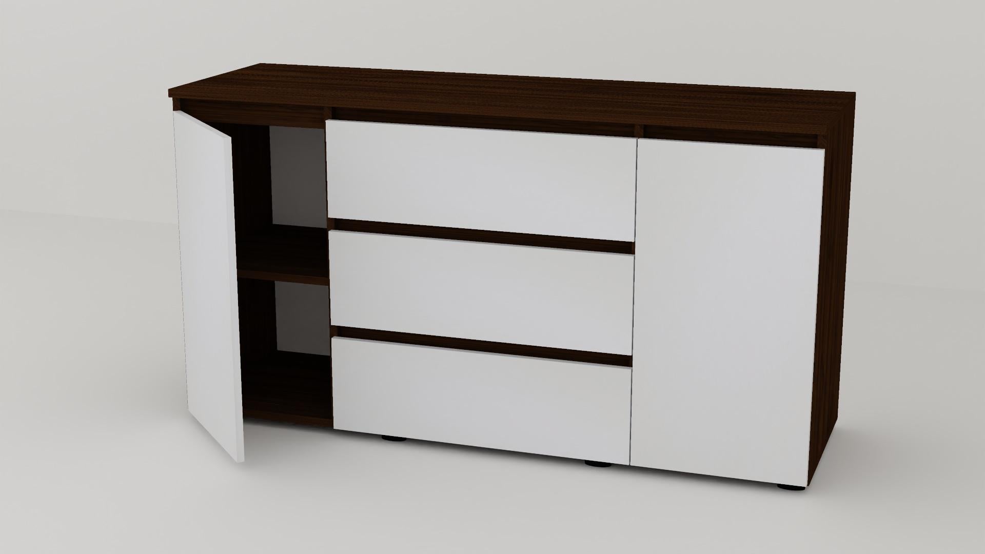 Комод Алекса СН-131/45 140х45х75 см Белый/Орех селект