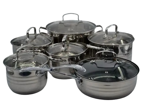 Набор кастрюль Benson 12 пр. из нержавеющей стали (BN-204)