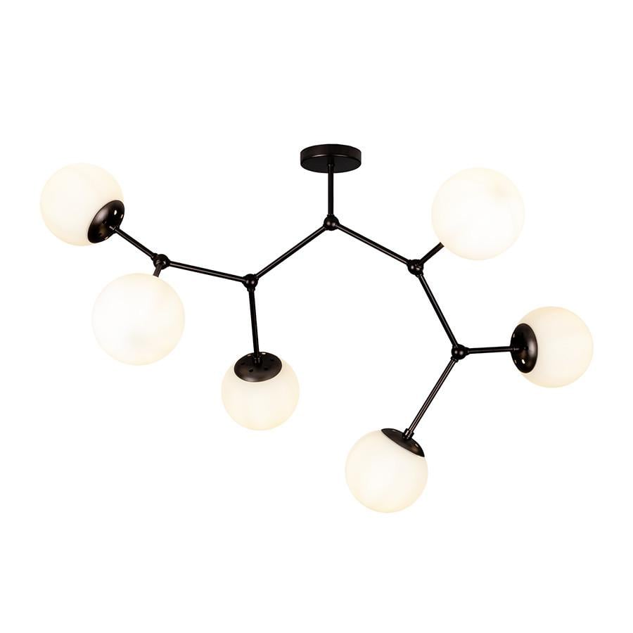 Люстра Levistella 7529820-6 BK+WH Молекула на шість скляних плафонів Чорний/Білий (2667995616) - фото 2 Люстра Levistella 7529820-6 BK+WH Молекула на шість скляних плафонів Чорний/Білий (2667995616) - фото 2