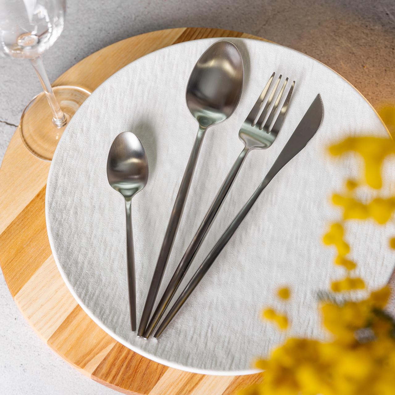 Набор столовых приборов на 6 персон 24 пр. Серебристый