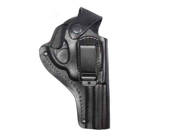 Кобура для Револьвер 4 поясная скрытого ношения формованная кожаная со скобой Черный (24201)