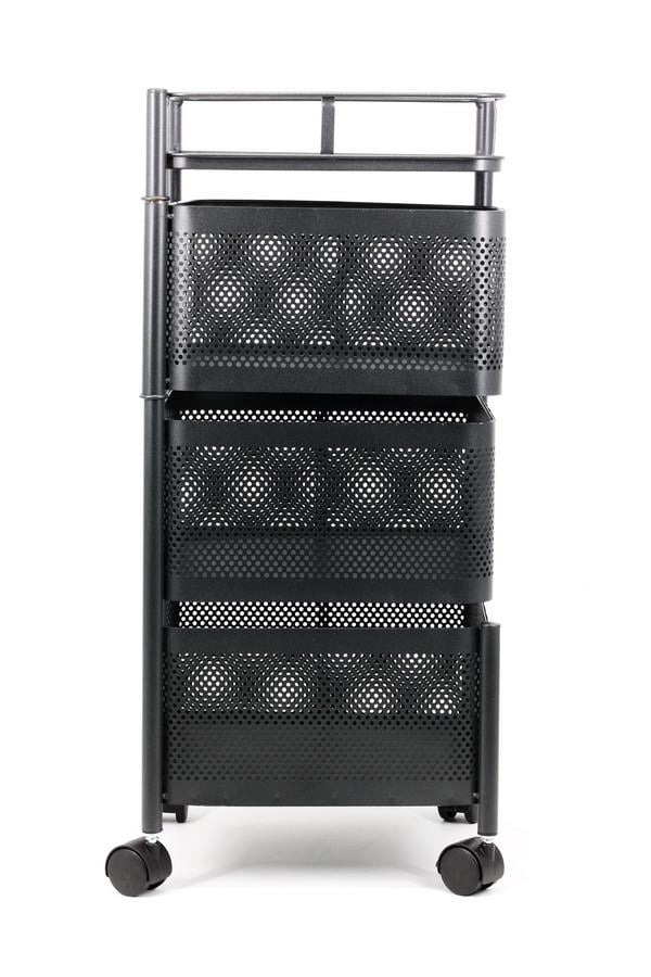 Полиця товарна A-PLUS металева розсувна 3 яруси 29x62x29 см Чорний (50112)