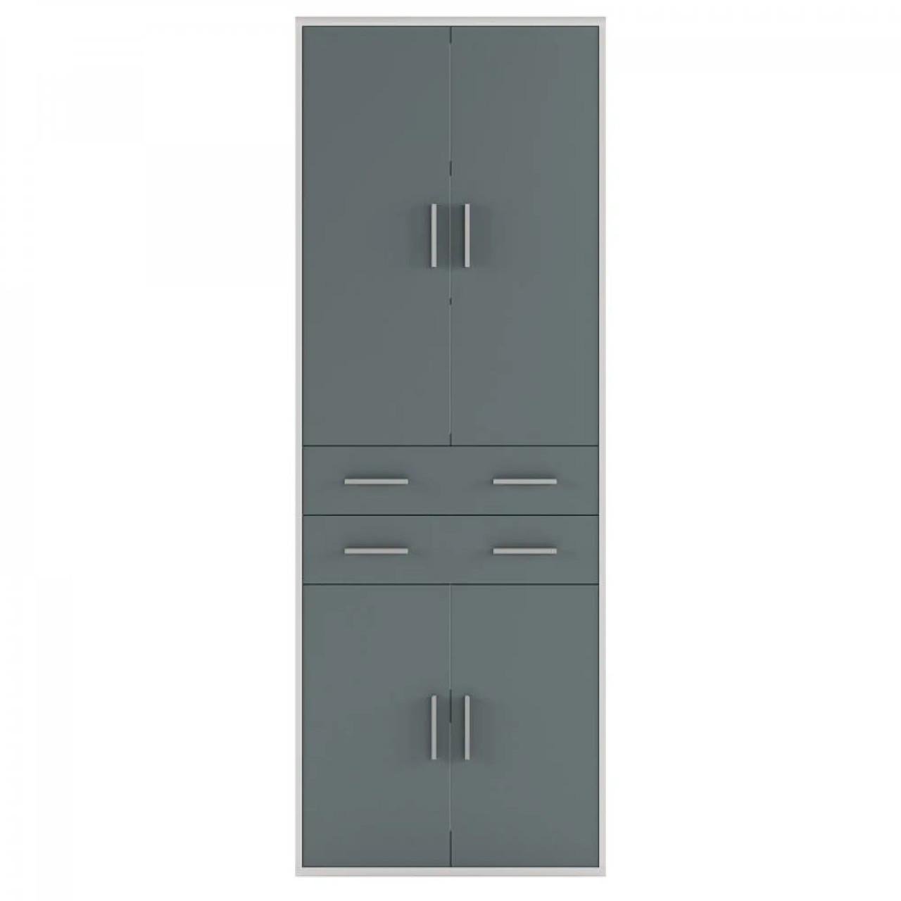 Пенал закрытый с ящиками Гербор Каби REG 4D2S/220 Пепельный/Антрацит (GRB-1242)