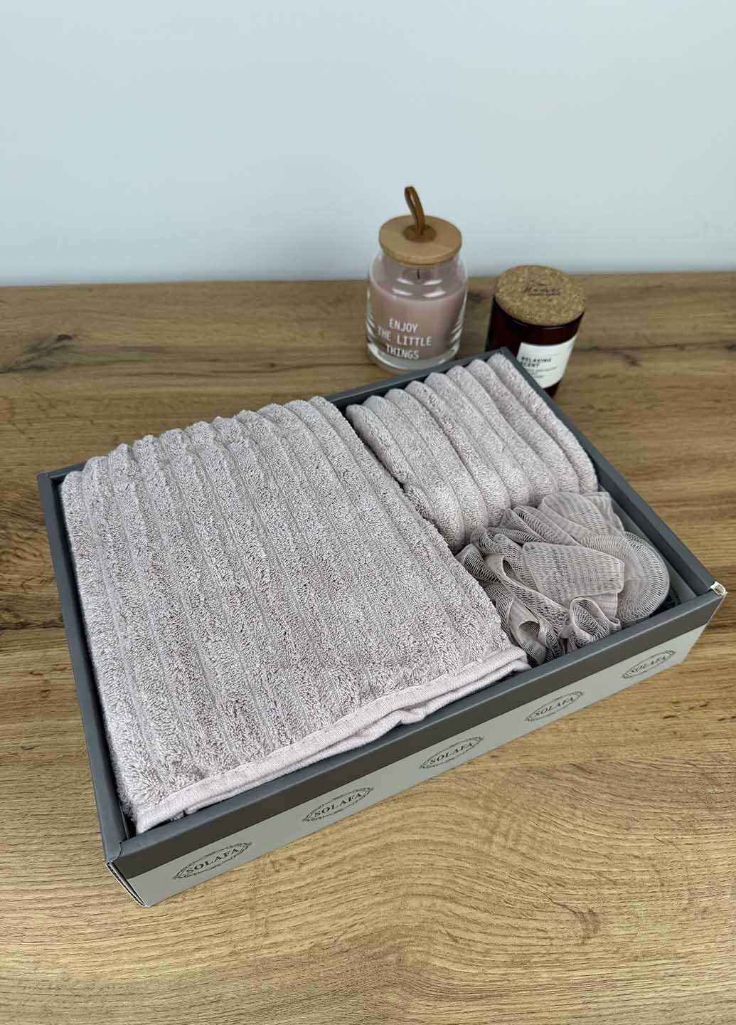 Подарочный набор полотенец из микрофибры Лавандовый (37-2) - фото 4 Подарочный набор полотенец из микрофибры Лавандовый (37-2) - фото 4