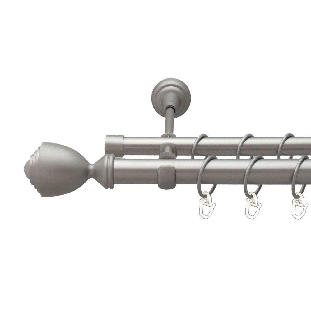 Карниз для штор Orvit Палацио двухрядный гладкий 25\19 мм 160 см Сатин (00-00011115)