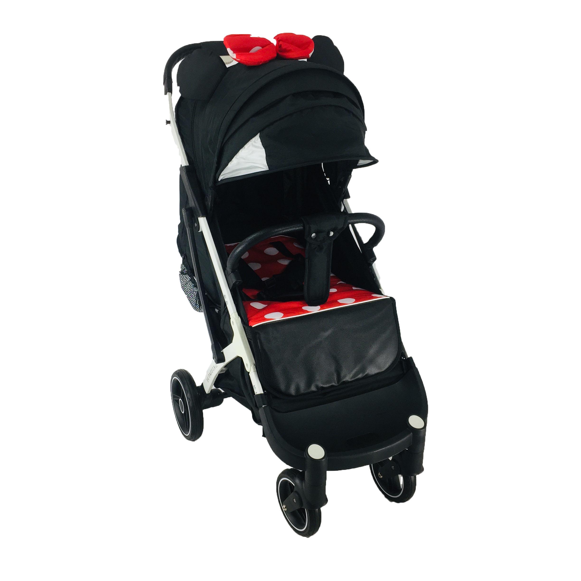 Коляска Yoya Plus Pro-22 Мінні з дощовиком на білій рамі Чорно-червоний (01125010208) - фото 7