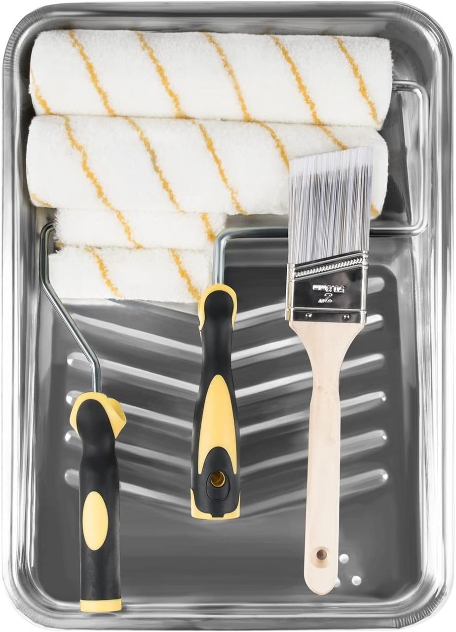 Набір малярних валиків Eterna 9 пр. з металевим лотком для фарбування