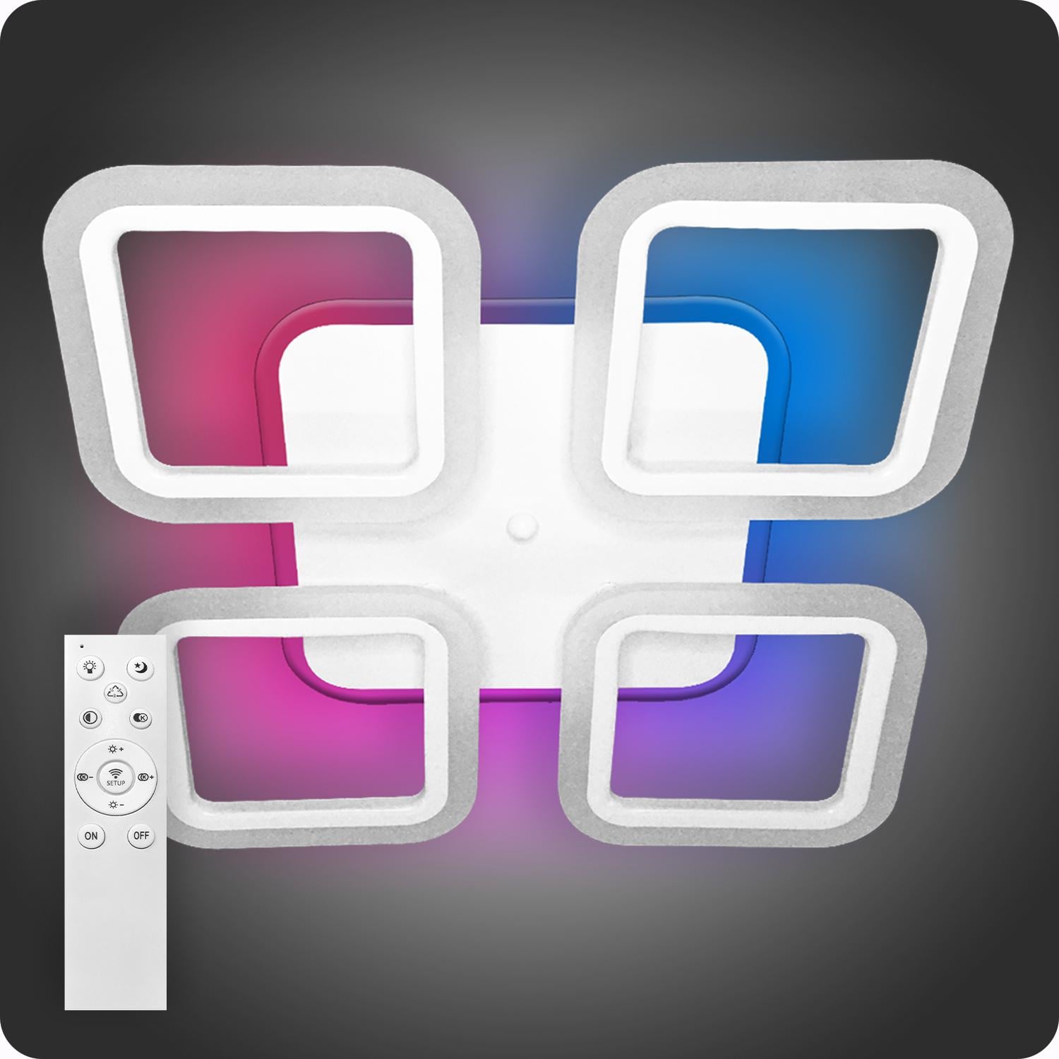 Люстра светодиодная 517 Light 3color с пультом 72Вт Белый (01321)