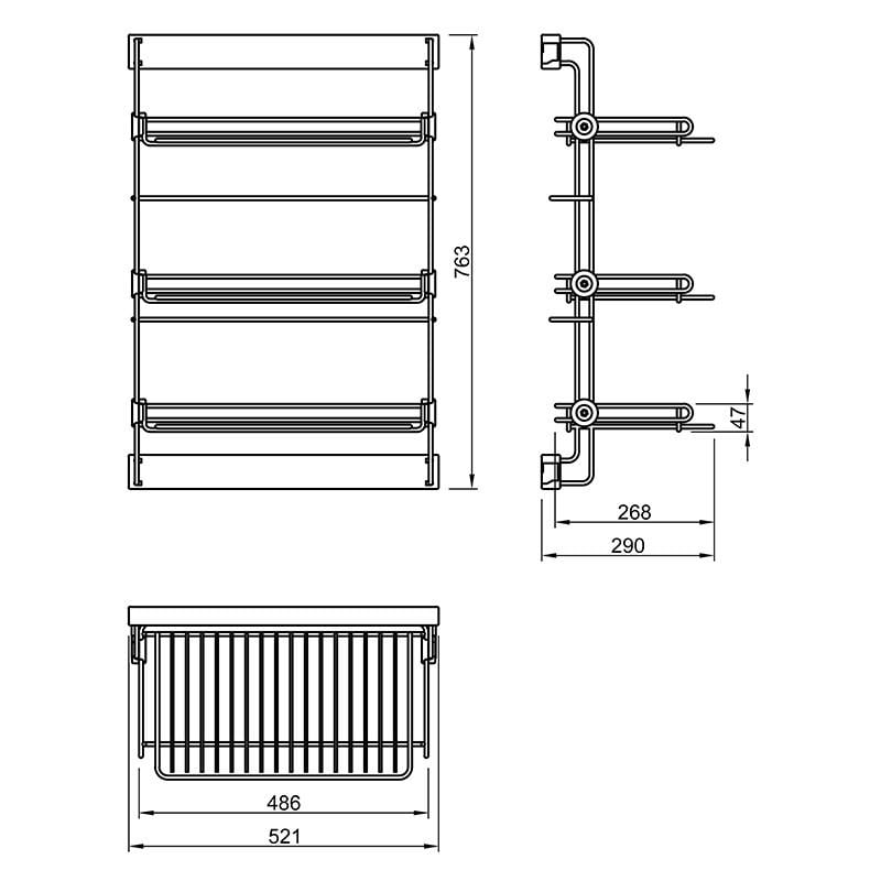 Полка для обуви трехуровневая Elite VIBO выдвижная боковая правая Серый (ASL3SMDXALVG) - фото 4 Полка для обуви трехуровневая Elite VIBO выдвижная боковая правая Серый (ASL3SMDXALVG) - фото 4