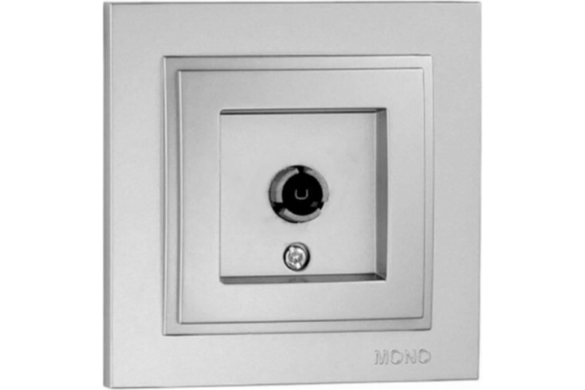 Розетка TV конечная Mono Electric DESPINA с экраном Серебристый (12312)