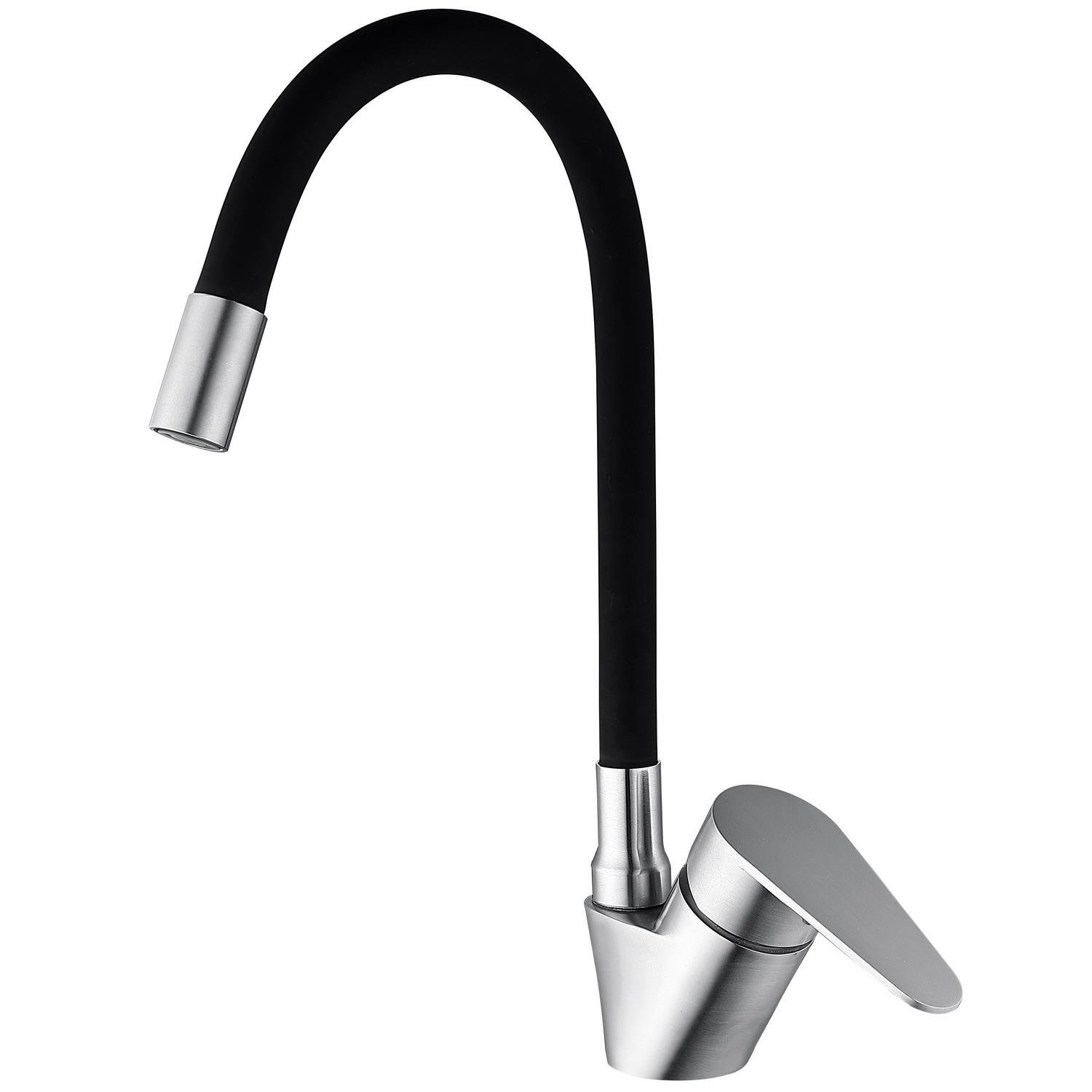 Смеситель для кухни MIXXUS Nео-011 MI6558 с гибким изливом Черный (236689)