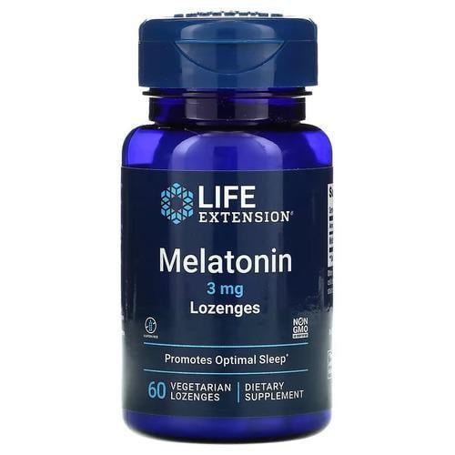 Мелатонин Life Extension Melatonin 3 мг 60 вегетарианских леденцов (LEX-33206)