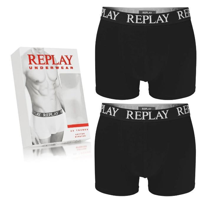 Трусы боксеры мужские анатомические Replay 2 шт. M Черный (102576829) - фото 2