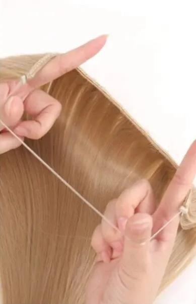 Волосся накладне пряме на еластичній нитці 56 см Золотий Блонд (14505168) - фото 6