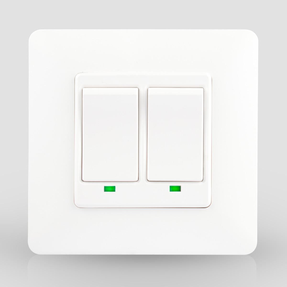 Выключатель Wi-fi Moes Smart Wall module switch 2 клавиши Белый