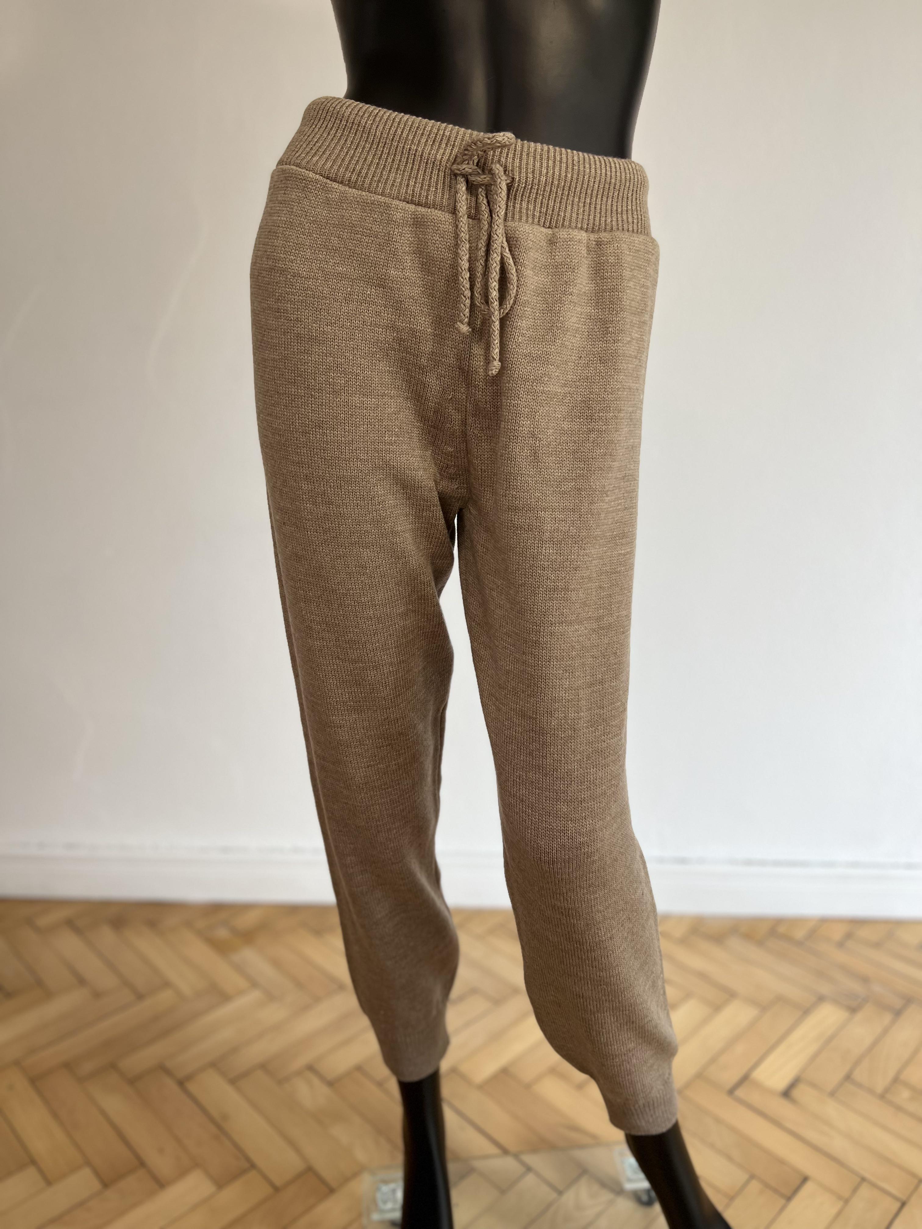 Брюки вязаные женские на зиму-весну WALERI one size Коричневый - фото 1