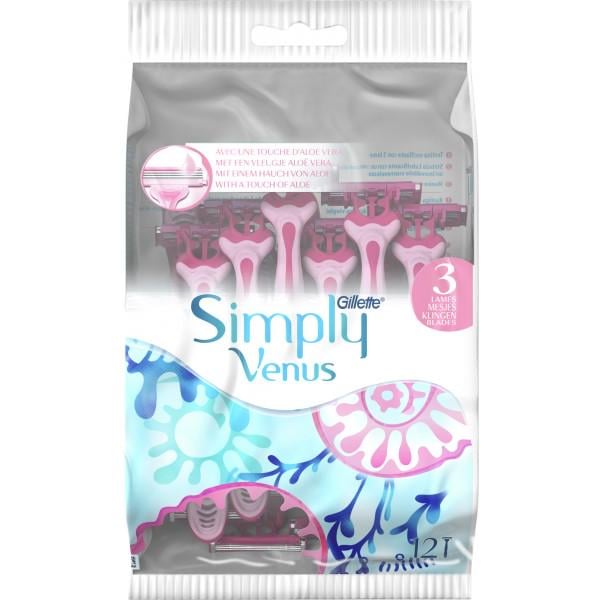 Станки для бритья женские Simply Venus 3 12 шт. (2-070732)