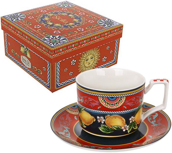 Чашка з блюдцем порцелянова Sicilia Ornamento 220 мл - фото 4