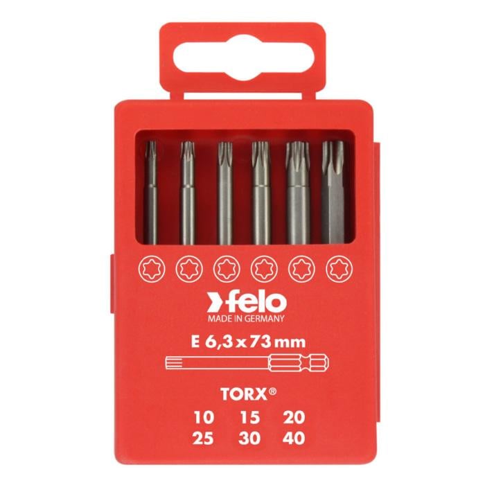 Набор бит Felo 73 мм Torx 10/Torx 15/Torx 20/Torx 25/Torx 30/Torx 40 6 шт. 03691716 (14467)