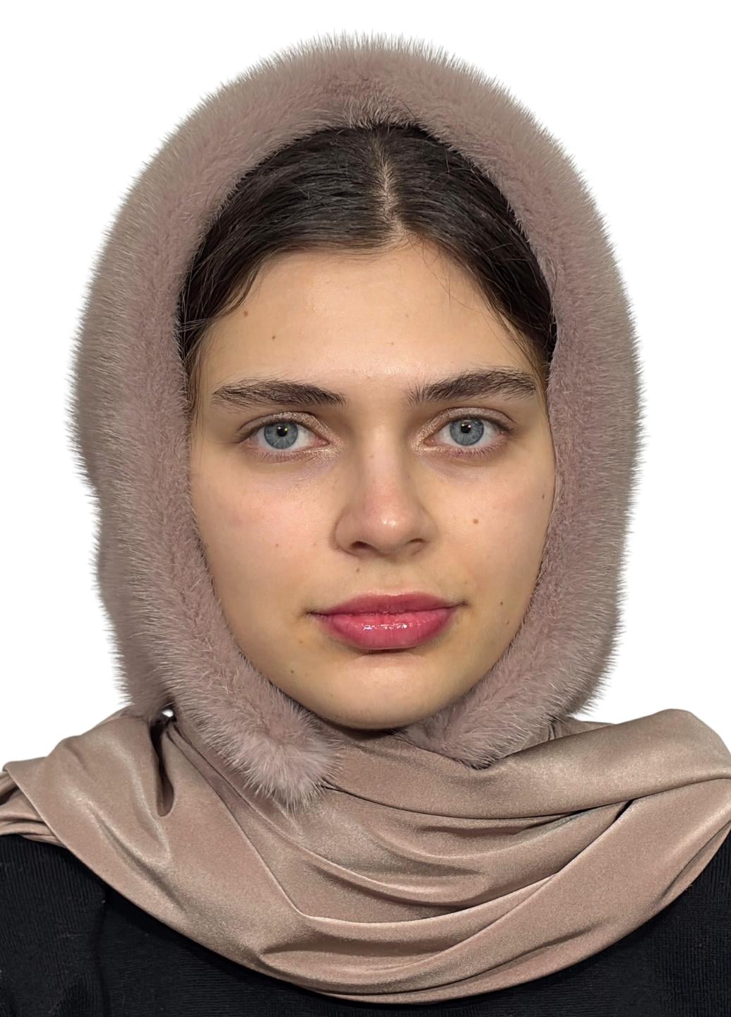 Платок женский из меха норки Меховой стиль Паук Какао One size (001/P)