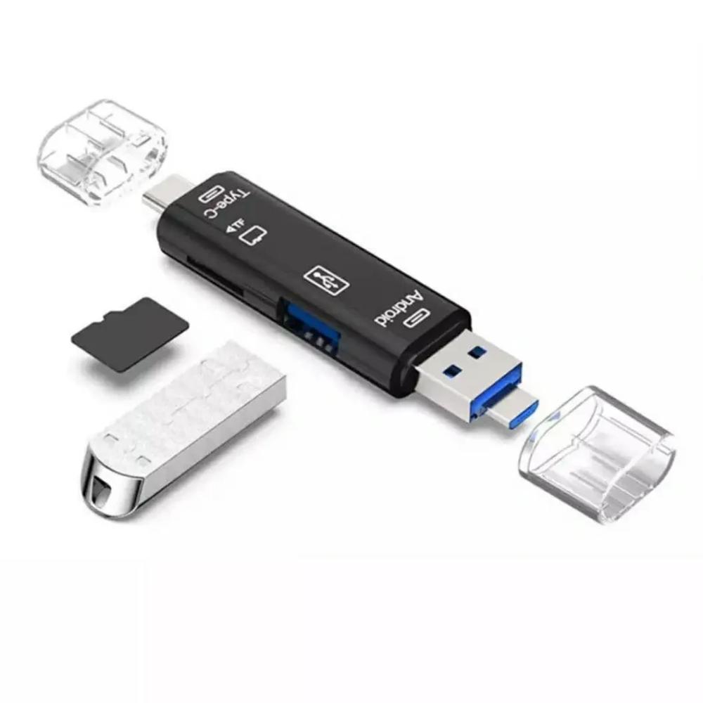 Картридер Fonken USB 2,0 OTG/TypeC/MicroSD/MicroUSB 5в1 для ноутбука - фото 2