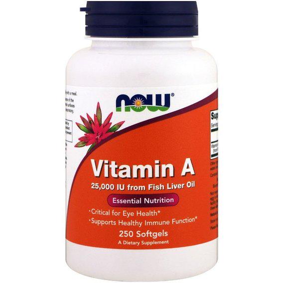 Витамин A NOW Foods Vitamin A 25,000 IU 250 Softgels - фото 1